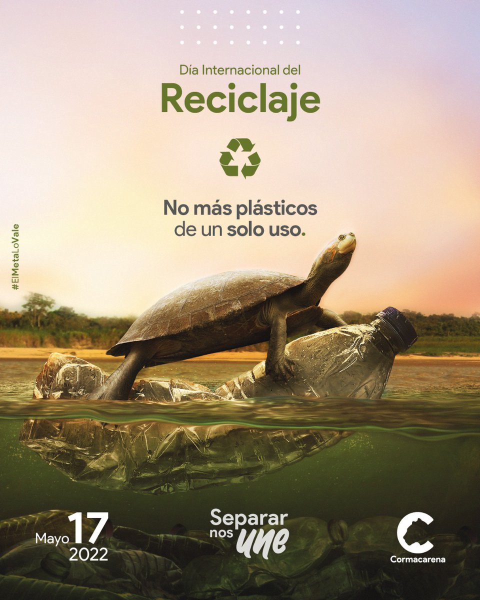 CORMACARENA's tweet photo. Y que mejor fecha que el Día del Reciclaje para aprender a separar correctamente los residuos en casa ♻️.
Este es el momento de cambiar nuestros hábitos para conservar la vida del planeta, reducir la contaminación y mitigar los efectos del cambio climático.
#ElMetaLoVale https://t.co/Le1ep8UQ0V