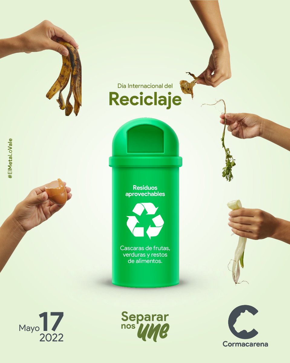 CORMACARENA's tweet photo. Y que mejor fecha que el Día del Reciclaje para aprender a separar correctamente los residuos en casa ♻️.
Este es el momento de cambiar nuestros hábitos para conservar la vida del planeta, reducir la contaminación y mitigar los efectos del cambio climático.
#ElMetaLoVale https://t.co/Le1ep8UQ0V