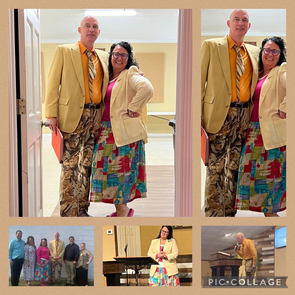 jttubbs's tweet photo. We set an Easter attendance goal (100). If we met it (we did with 111) the church could decide our βfateβ. They decided on buying us our outfits to wear to church & out for lunch after church. We did it yesterday! It was a blast! #iLoveMyChurch #churchisfun #EasterVictoryAttire https://t.co/C3s072UycH