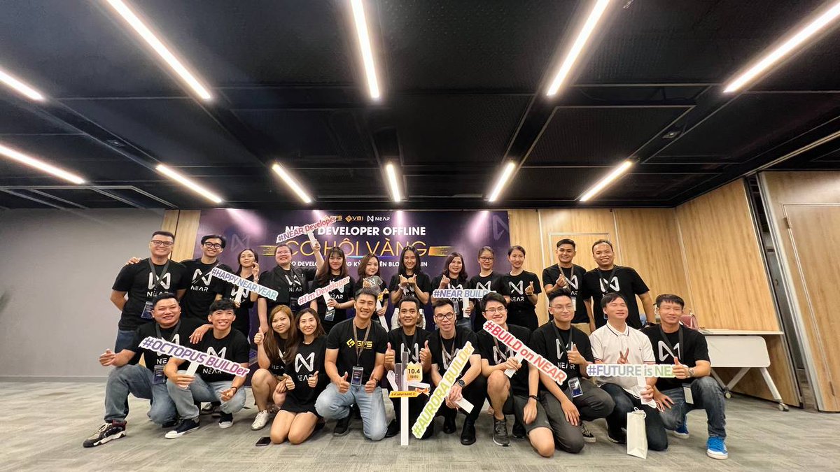 GFIResearch's tweet photo. Congratulations on the success of Near developer offline event on May 15, 2022

Thanks and see you at the next event @NEARProtocol @VietnamNear 

$NEAR #thefutureisNEAR https://t.co/kDHhXklQFt