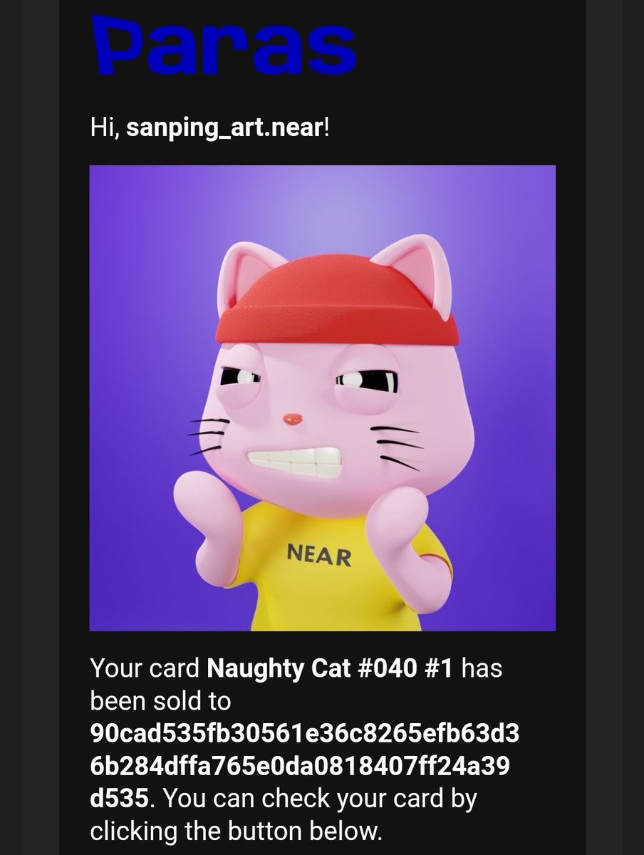 SP3D_NFT's tweet photo. Sold. Thank you for your support 🐱❤️🙏 https://t.co/AFDA99aRVH