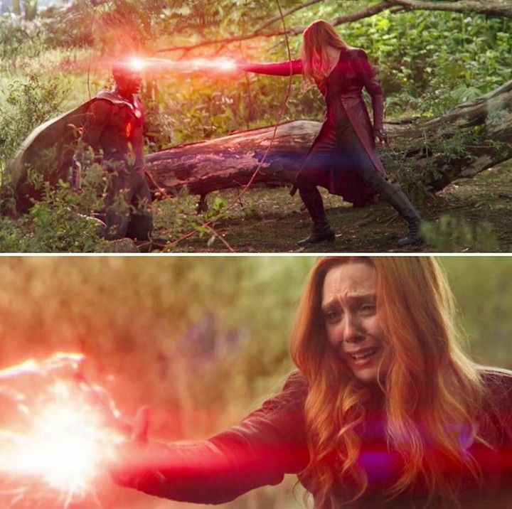 LizzieOlsenMex's tweet photo. STRANGE: Wanda, es justificable que estés enojada. Has tenido que hacer terribles sacrificios.

THE SCARLET WITCH: Hice un agujero a través de la cabeza del hombre que amaba. Y no significó nada. No me hables de sacrificio, Stephen Strange! https://t.co/0rnm1i7NqW