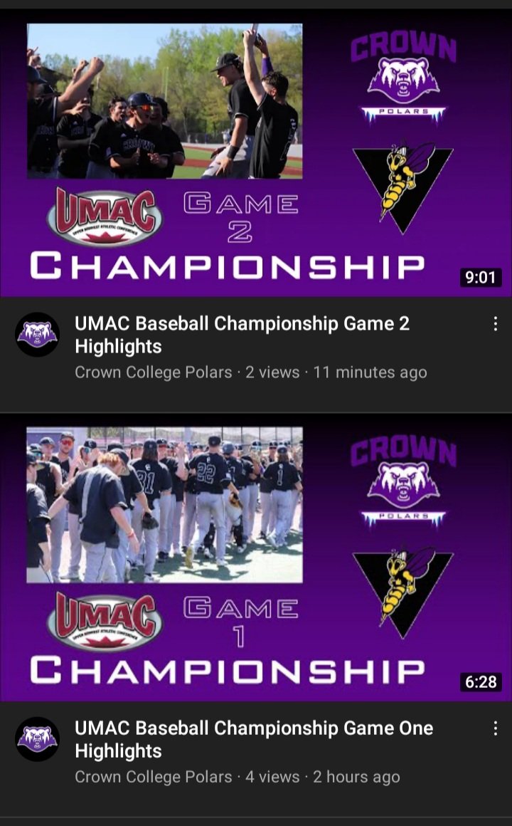 Crownstormmedia's tweet photo. Championship Highlight Links!
Game 1: https://t.co/Y1codgFtp1
Game 2: https://t.co/yDPP4voLrE https://t.co/XwBpDNSMlw