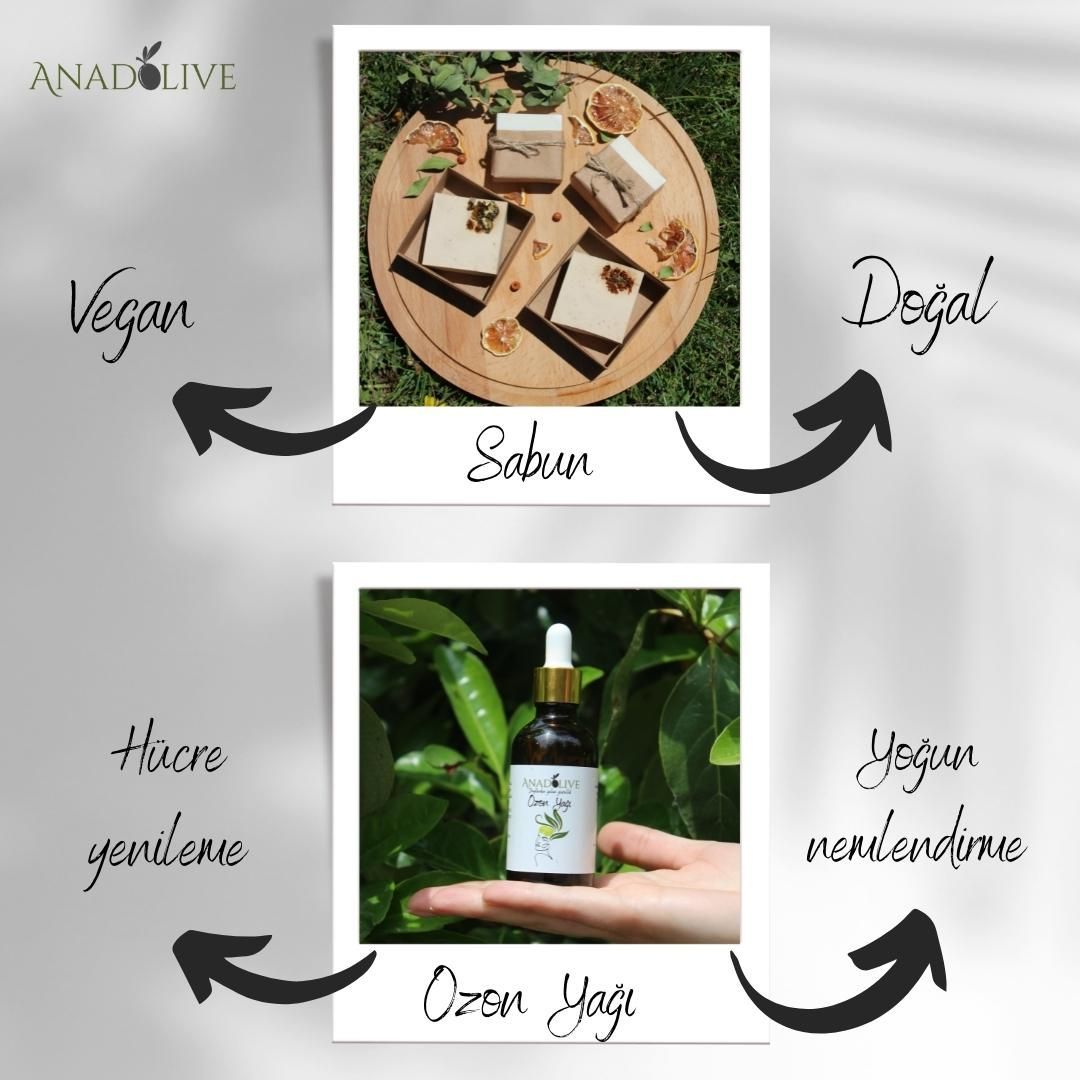 AnadOlive ozon yağı, kaliteli sızma zeytinyağına uzun süre ozonlama işlemi yapılarak elde edilir. Böylece zeytinyağı cilt için daha da yararlı hale gelmiş olur.

#anadolive #sabun #doğal #vegan #doğadostu #ciltbakımı #beauty #green #sıfıratıkprojesi #olive #güzellik #ozonyağı