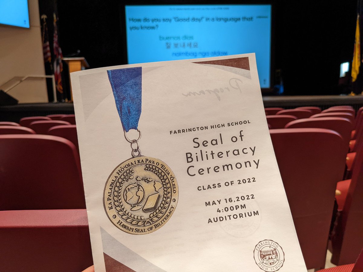 eyylam2's tweet photo. Congrats to the CO 22 Seal of Biliteracy on-track candidates at Farrington High School! Mahalo to the school and complex area for their continued support for multilingualism. Great ceremony, and wonderful seeing families celebrating together 🎉 @HIDOE808 @HIDOEOCID @salesnrmn https://t.co/daBm05VEob