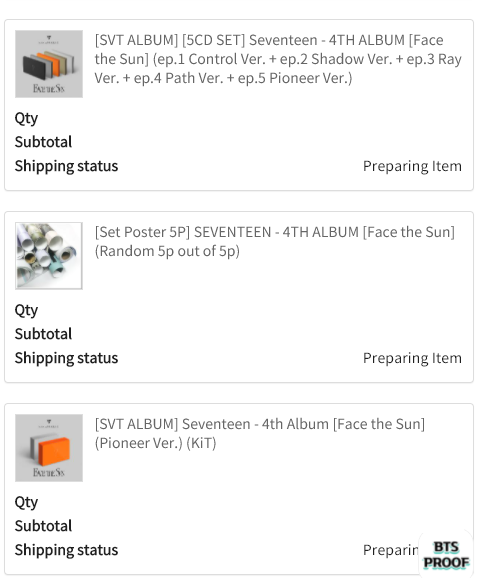 BSNMarketPH's tweet photo. #BSNUpdates

GOT7 [GOT7] and SVT [FACE THE SUN] - all secured and paid. Thank you! https://t.co/einC9DSa6T