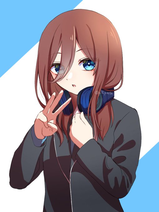 毒苺パスタさんがTwitterに投稿した中野三玖(五等分の花嫁)のイラスト。