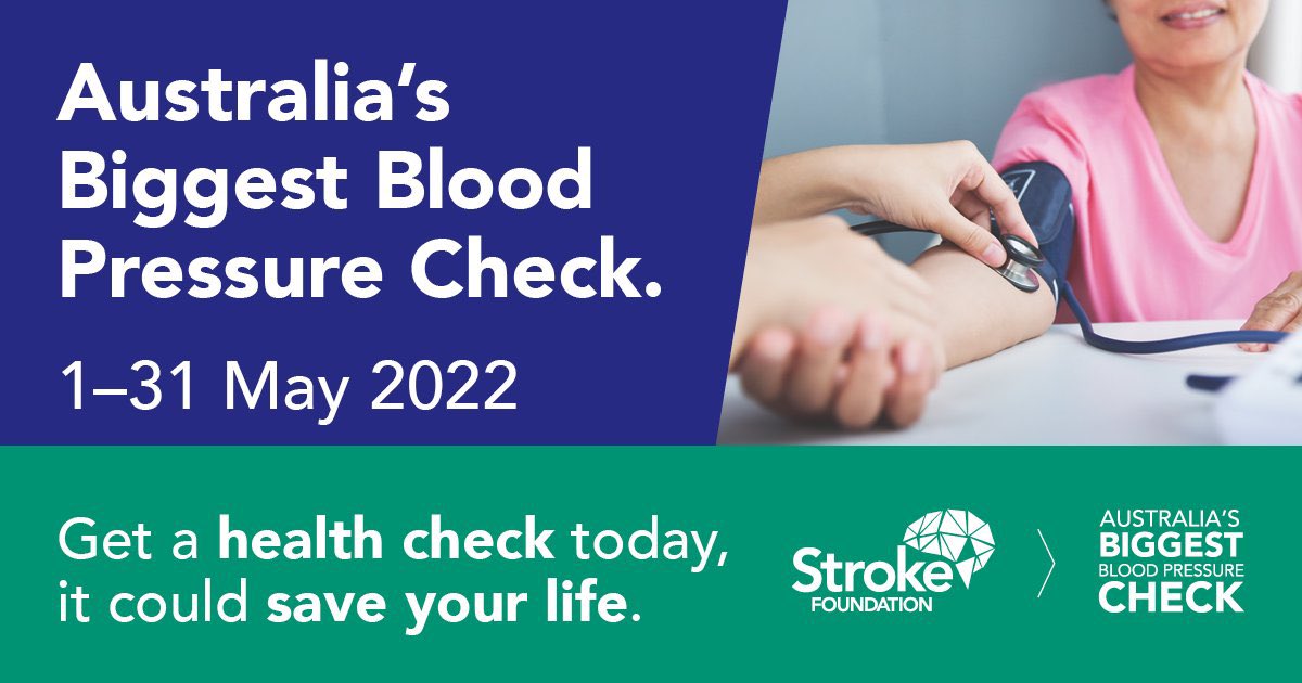 NatalieSuleyman's tweet photo. Today is World Hypertension Day 2022: Measure Your Blood Pressure Accurately, Control It. 🩺 This May is Australia's Biggest Blood Pressure Check - get down to your local pharmacy or GP to get tested. @strokefdn #strokefdn https://t.co/DmoO7NZIK4