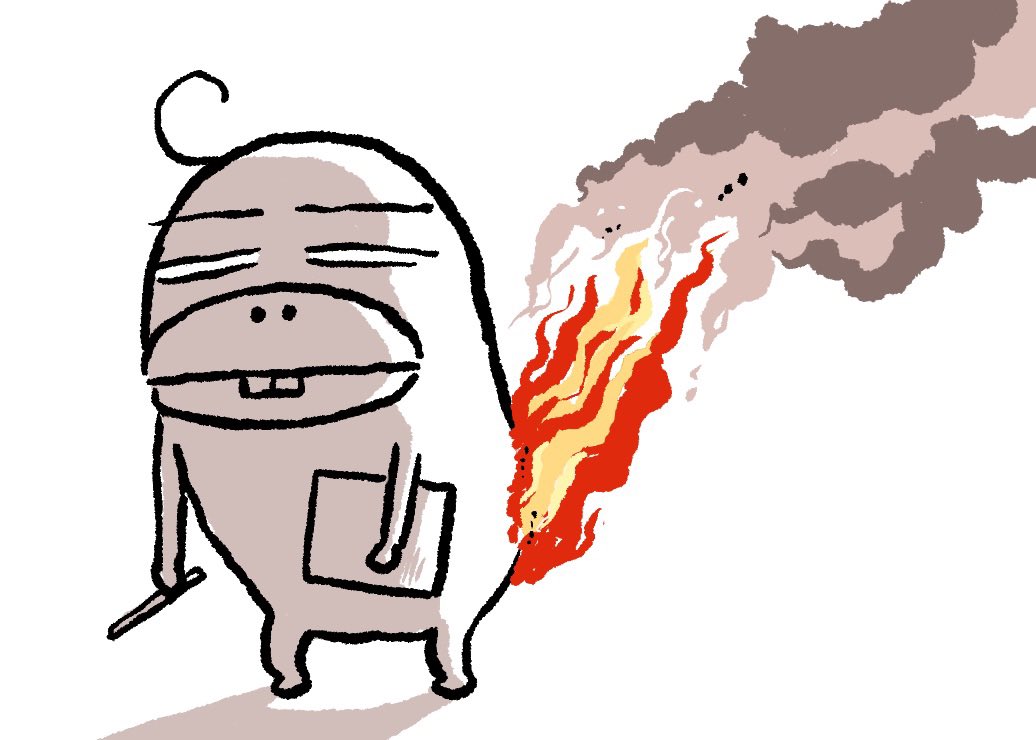 「わたしだって毎月尻に火を着けたくは無いのです。 」|久世番子のイラスト