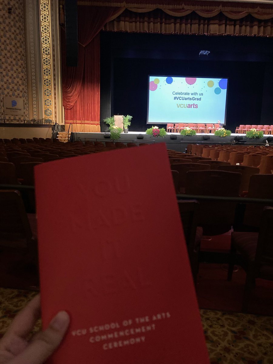 Ironage1's tweet photo. So much anticipation on Saturday as we sat in the Altria Theatre in Richmond waiting for @sarrahkinzart to cross the stage! #VCUArtsgrad https://t.co/T4oOCO3gux