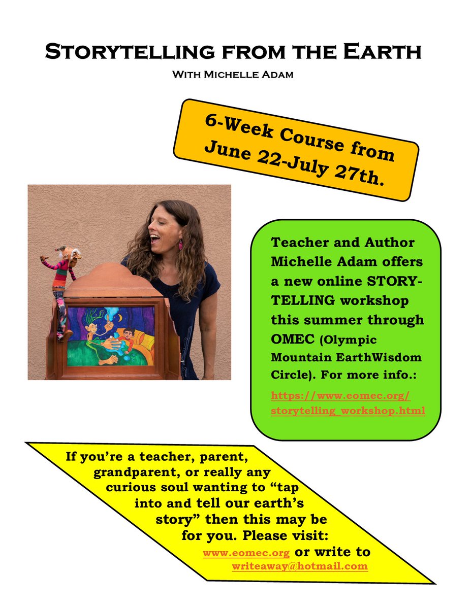 MichelleAdam5's tweet photo. I'm excited to announce a new online STORYTELLING WORKSHOP I'll be offering that's designed to inspire soulful journeyers, teachers, parents, grandparents, and much more to tap into and tell our earth's story. Check out: https://t.co/uFrSpR1qMH https://t.co/1vv1Zv2Gn5