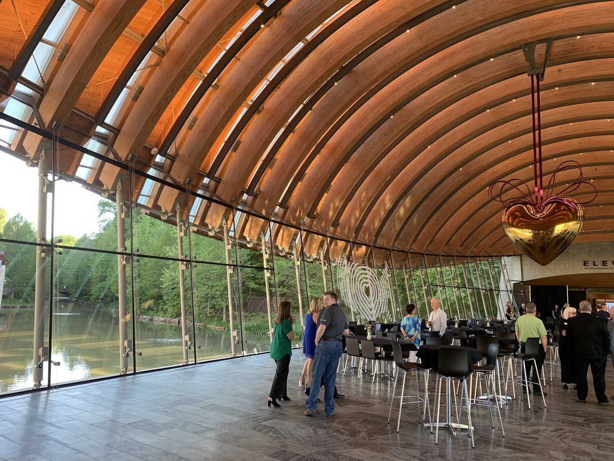 IAVMRegion6's tweet photo. The #IAVMRegion6 Biennial Conference has officially kicked off with our opening reception at @crystalbridges! Thank you again to @HKSArchitects for sponsoring the evening & @bentonvillecvb for having us. Looking forward to venue tours & sessions tomorrow! #BlazeYourTrail https://t.co/CJxPRnRJ9S
