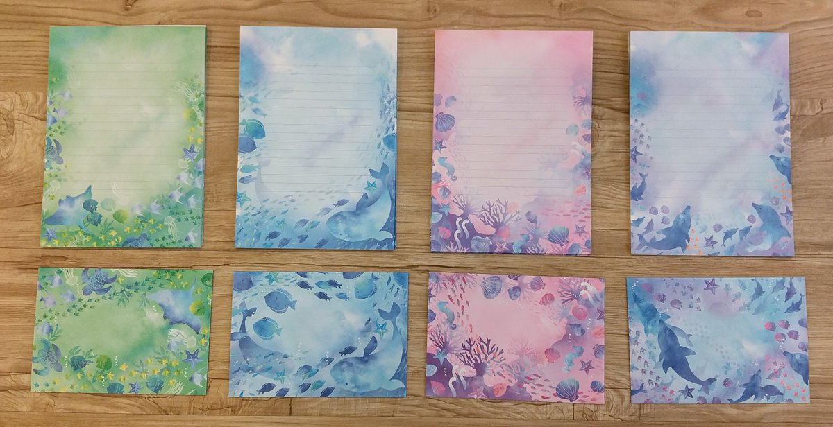 幻想的な海の中の世界へ誘われてみませんか？ □マリンライフ A5便箋