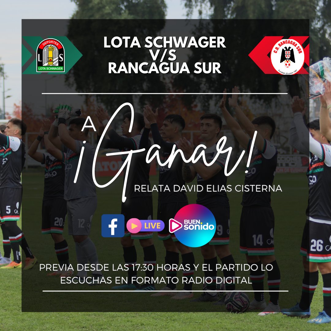 buensonidocl's tweet photo. Este sábado juega @LotaSchwager_cl y nosotros lo transmitimos en vivo en formato radio. 📻📱 https://t.co/tHLLKiz0El