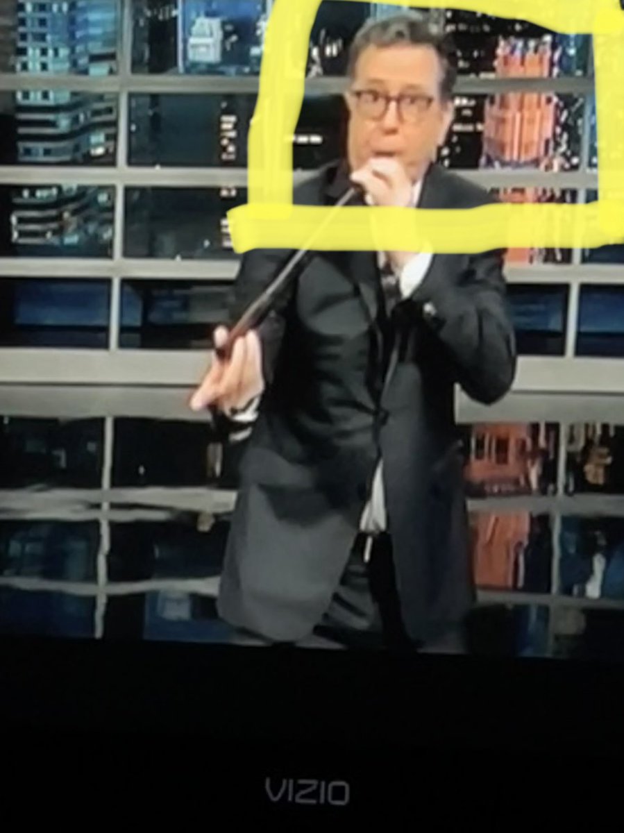 JeffFKrohn's tweet photo. I missed @StephenAtHome liiive b4 studio audience due to #covid but if you squint I bet that building behind him could fill in as a stand in for a voice over 😜 https://t.co/CNIEQcmOAs
