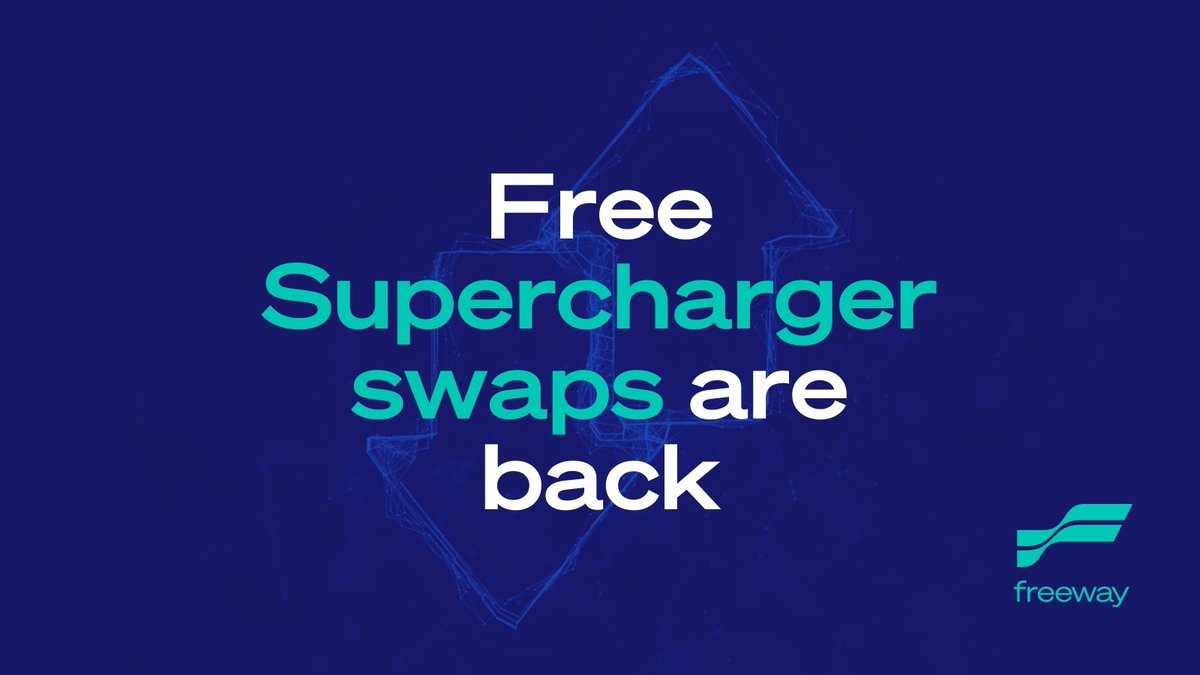 FreewayFi's tweet photo. 📢 IN CASE YOU MISSED IT!

Free Supercharger swaps are back 🥳

Every Freeway user will be allowed one free swap per day (every 24 hours). After that, any further swaps on the same day will incur a charge of 5%

💙 Enjoy your Supercharger swaps!

$FWT 🌍 https://t.co/hdP0TQjBHZ