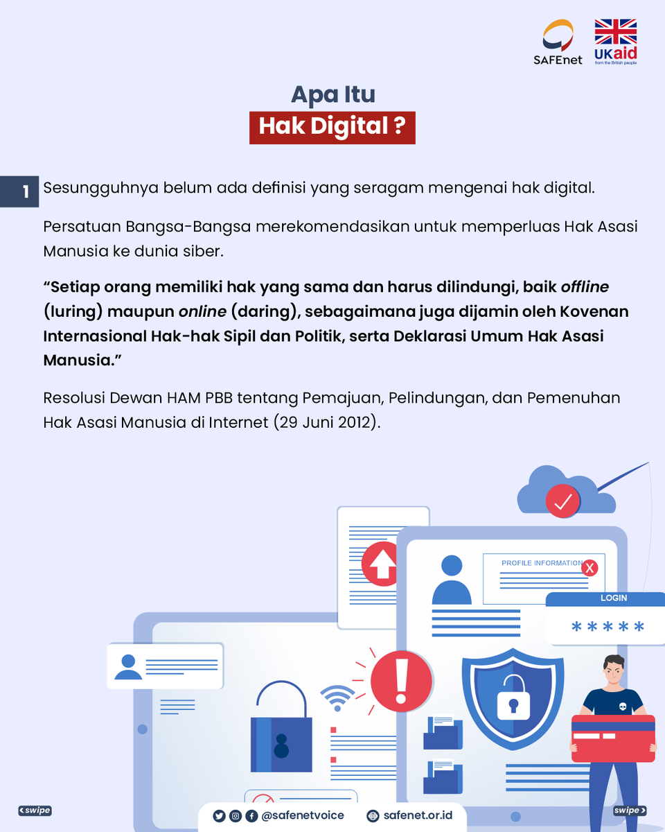 safenetvoice's tweet photo. Kita semua punya hak digital.
Tanpa terkecuali.
Termasuk anak-anak, orang lanjut usia, penyandang disabilitas, dan berbagai identitas lainnya.
Kunjungi https://t.co/ozsnzE1G9k untuk info seputar #HakDigital
#SAFEnet https://t.co/4HHqsPxWnt