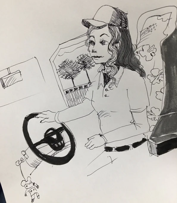 かっ飛ばしスケッチは女性トラッカーどこまで描けるかな10分勝負です。
ハイビスカス🌺 