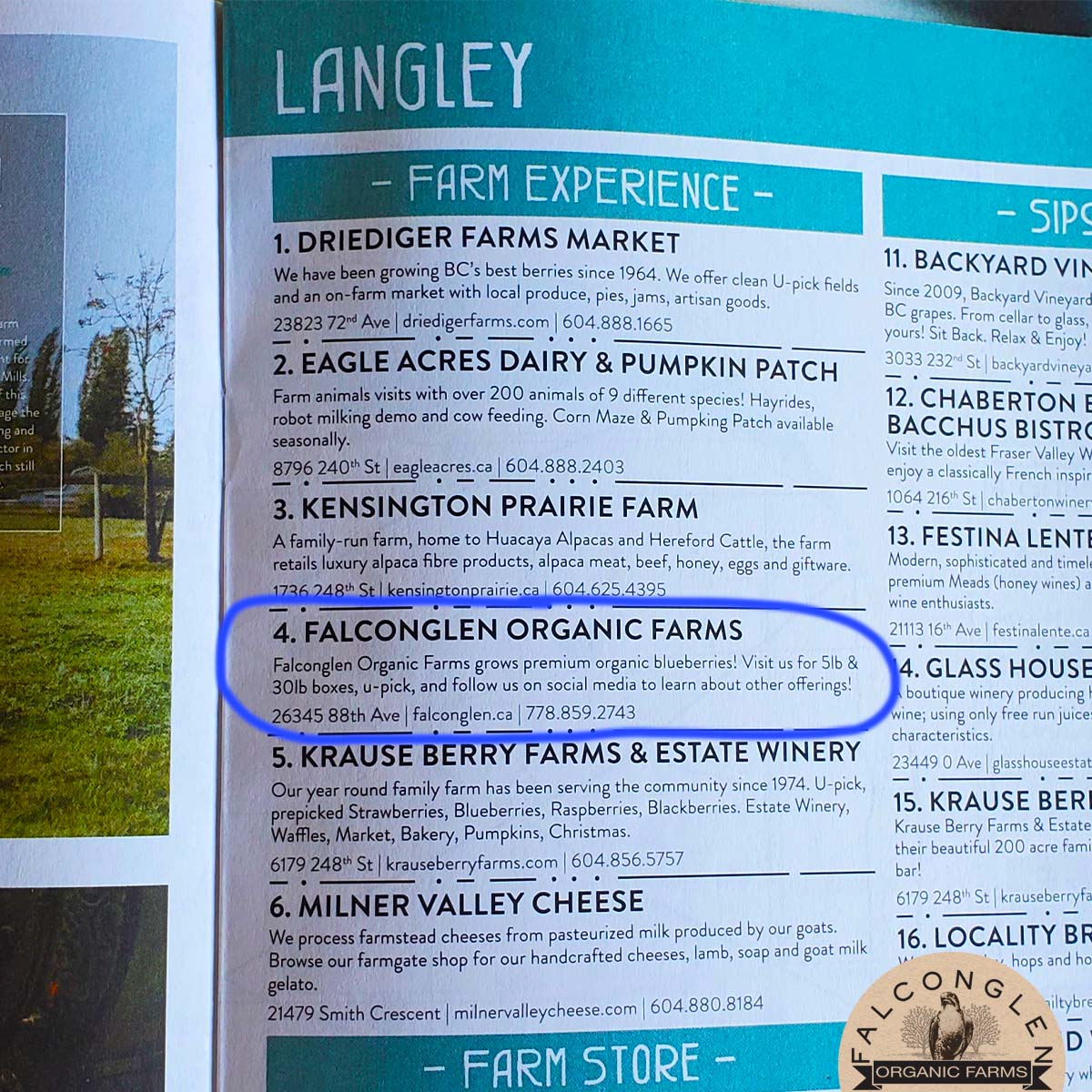 FalconglenFarms's tweet photo. We are happy and proud to announce that we are part of the Self-Guided Circle Farm Tour for Langley this year! 
Grab your May issue of Edible and find an included copy of the Self-Guided Circle Farm Tour! Then enjoy some of the best farm experiences and support local producers! https://t.co/wEMRlKRoiJ