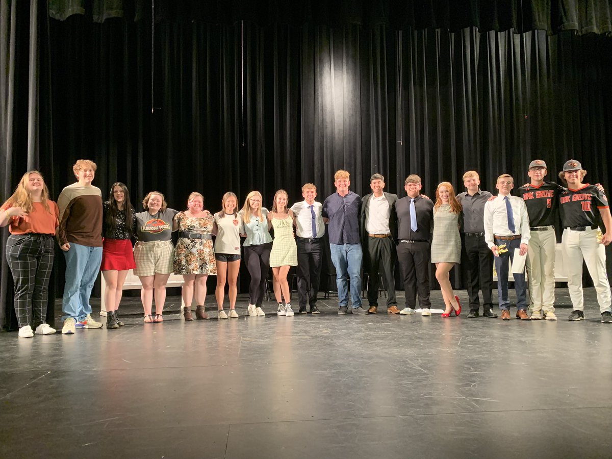 OGHS_Theatre's tweet photo. What a night celebrating a fantastic year of theatre and some amazing students! We are excited for a year of CHAOS  for 22-23 as we look forward to Little Shop of Horrors in Fall, Curious Incident of the Dog in the Night-Time and the one-act version of Antigone in the Spring. https://t.co/erZopfJj0r