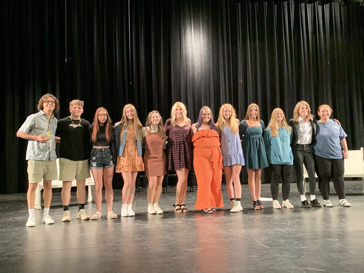 OGHS_Theatre's tweet photo. What a night celebrating a fantastic year of theatre and some amazing students! We are excited for a year of CHAOS  for 22-23 as we look forward to Little Shop of Horrors in Fall, Curious Incident of the Dog in the Night-Time and the one-act version of Antigone in the Spring. https://t.co/erZopfJj0r