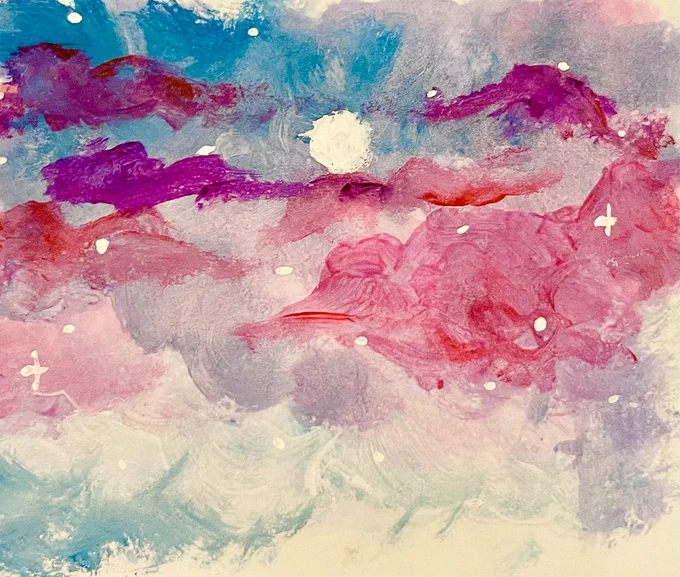 「たまに空を小さくメモするの」って言ってる小学生(描画時11歳)に、どれどれとメモ帳見せてもらったらずいぶん良い感性をお持ちだった。 