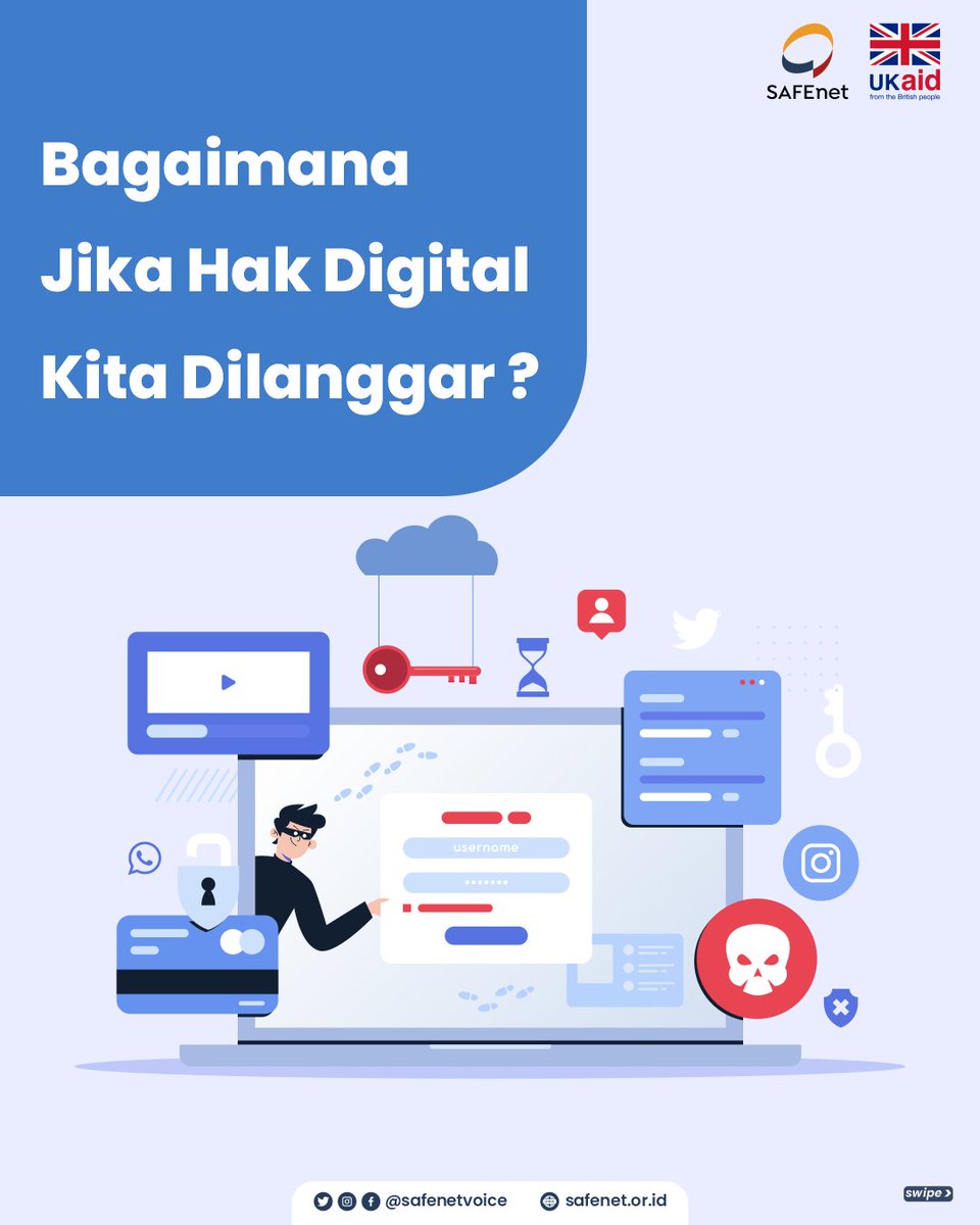 safenetvoice's tweet photo. Apa yang bisa dilakukan jika hak digital kita dilanggar?
Kunjungi https://t.co/ozsnzEjhxU untuk info seputar #HakDigital
#SAFEnet https://t.co/JgrdiQLG0O
