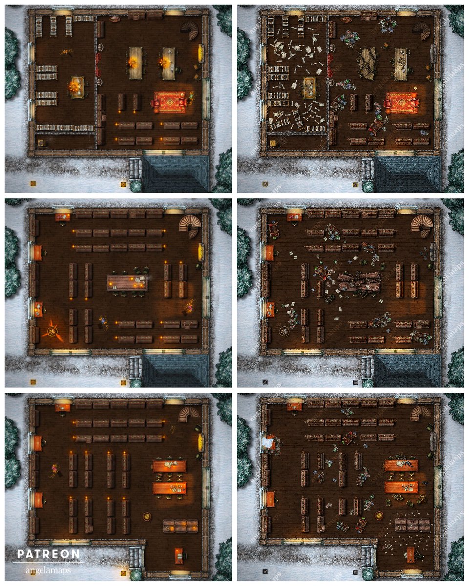 SpookyActGames's tweet photo. AngelaMaps_com: Library #battlemap (7 maps)
https://t.co/Ty1u4r8XPl
Patreon starts @ 3€/month
Support for @FoundryVTT & @FantasyGrounds2
#worldbuilder #dnd #5e #dnd5e #rpgmap #dndmaps #pathfinder #TTRPGs #patreon #foundryvtt #fantasygrounds #pathfind… https://t.co/GBt0t5Xl89