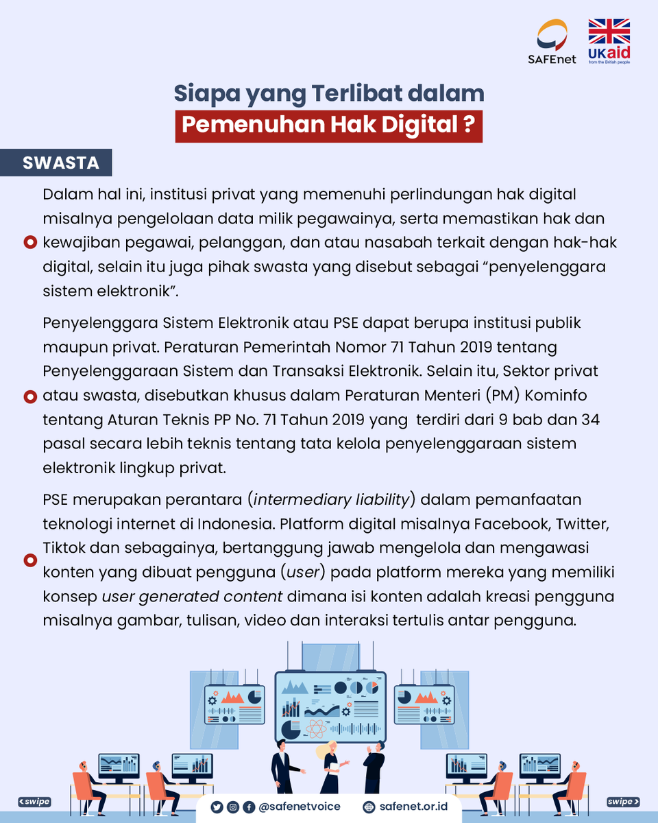 safenetvoice's tweet photo. Siapa yang terlibat dalam pemenuhan hak digital?
Kunjungi https://t.co/ozsnzEjhxU untuk info seputar #HakDigital
#SAFEnet https://t.co/7w2oXdde6g