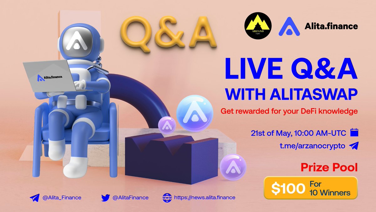 🪬Only 10 minutes left until our Q&amp;A with @arzanocrypto

🪬It’s a perfect opportunity for crypto traders looking to brush up on your #DeFi comprehension!

🪬Are you ready to receive exciting gifts?

🏠Venue: t.me/arzanocrypto 
⏰21 May, 10:00 AM - UTC 
🏆$100 in prizes