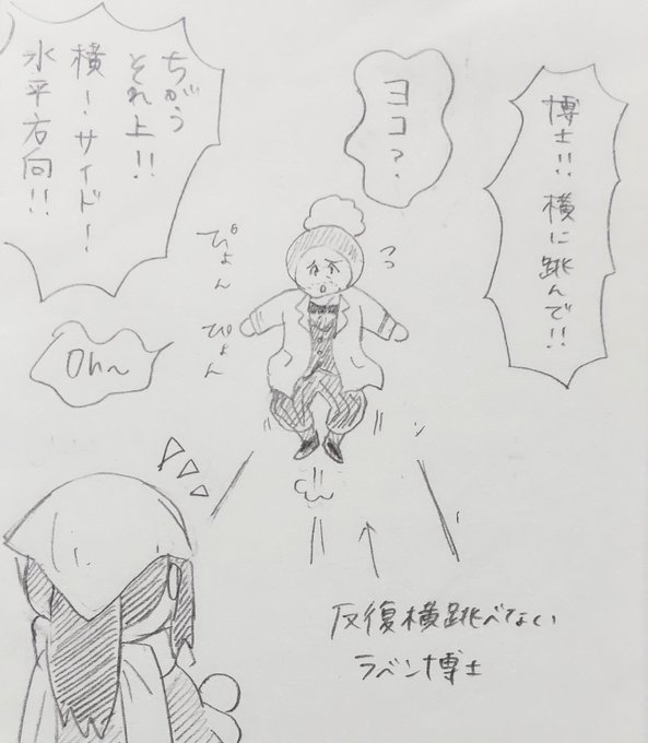 反復横跳びができない博士のらくがき 
