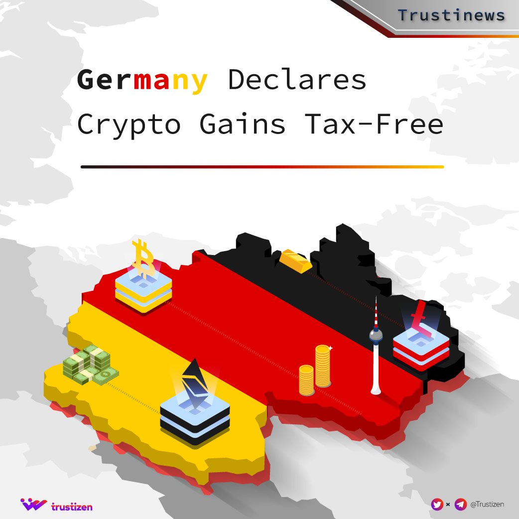 trustizens's tweet photo. #TRUSTINEWS - 05/17 

🌏It is entirely expected for the EU to have a negative direction in the Crypto world, however as of late, Germany has been a trailblazer in tax-exempt cryptographic forms of money when the greatest trading time is one year.

#BSC #NEWS #Cryptocurrency #BTC https://t.co/1EbtOlTJDD