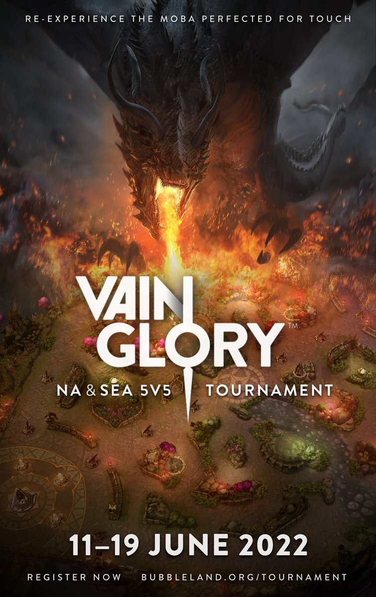 Vainglory 5v5 tournament for NA and SEA with cash prize is happening in June! It will be casted and livestreamed on Twitch. Sign up now at bubbleland.org/tournament