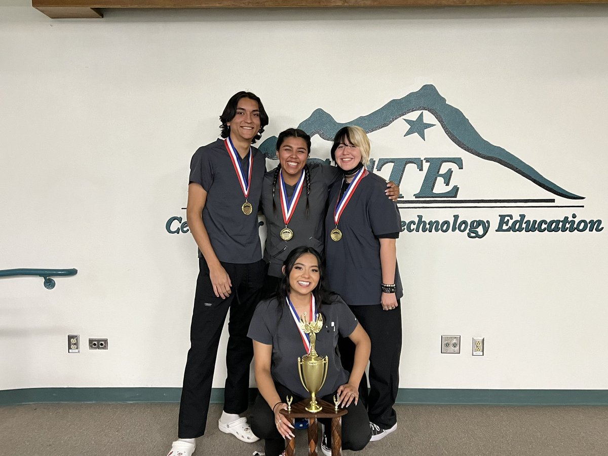 CCTESportsMed's tweet photo. Congrats to our CCTE Sports Medicine team for their first place finish in the SCATA Student Competition this year! Also congrats to Mariana Leon and Analorena Garcia on their 1st and 3rd place individual place! Very proud of you all! https://t.co/vtF3B08aR0