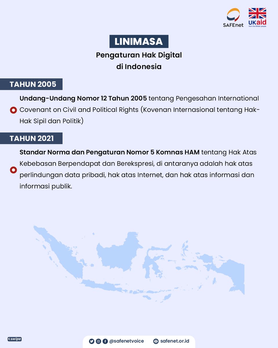 safenetvoice's tweet photo. Linimasa Pengaturan Hak Digital di Tingkat Global dan di Indonesia
Seperti apa sih?
Kunjungi https://t.co/ozsnzE1G9k untuk info seputar #HakDigital
#SAFEnet https://t.co/jveEQBekL5