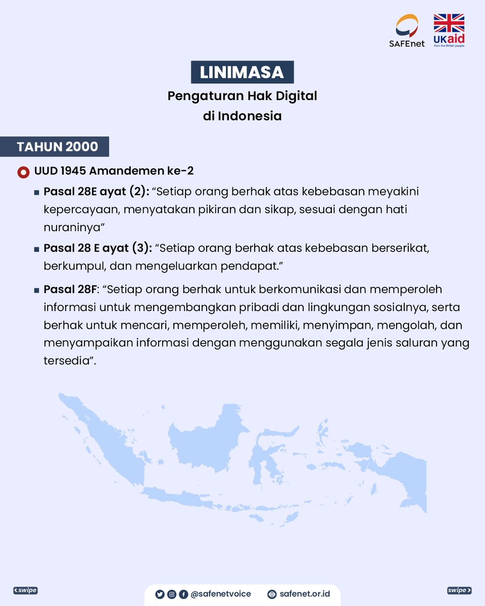safenetvoice's tweet photo. Linimasa Pengaturan Hak Digital di Tingkat Global dan di Indonesia
Seperti apa sih?
Kunjungi https://t.co/ozsnzE1G9k untuk info seputar #HakDigital
#SAFEnet https://t.co/jveEQBekL5