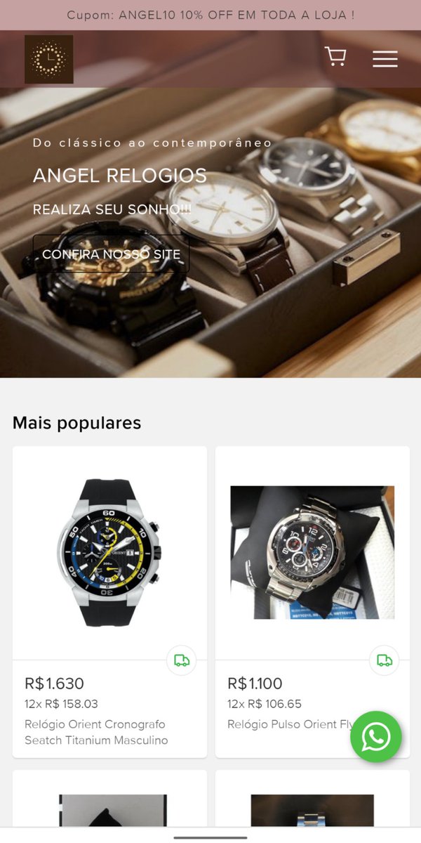 mylla99's tweet photo. nossa loja no mercado livre tambem esta com cupons 
https://t.co/THH7Ay0OwS
#xgames #orient #seiko #Citizen #mercadolivre https://t.co/bclVOb65KU