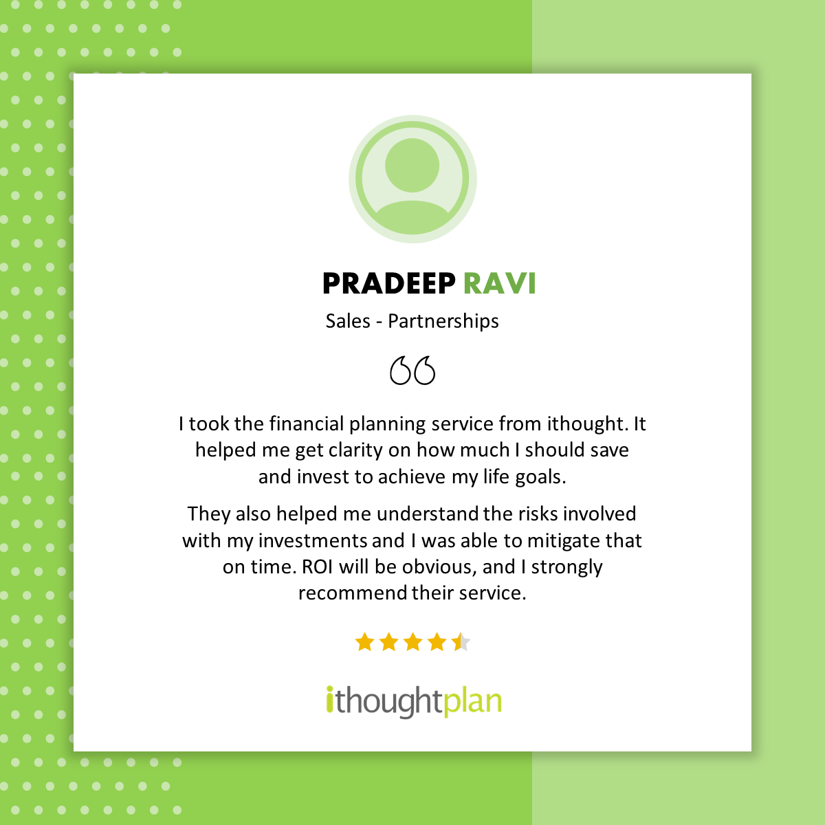 ithoughtplan's tweet photo. Happy Client = Happy Us! 😊

#ithoughtplan #clienttestmonial #clientexperience https://t.co/aiaupFNsFi