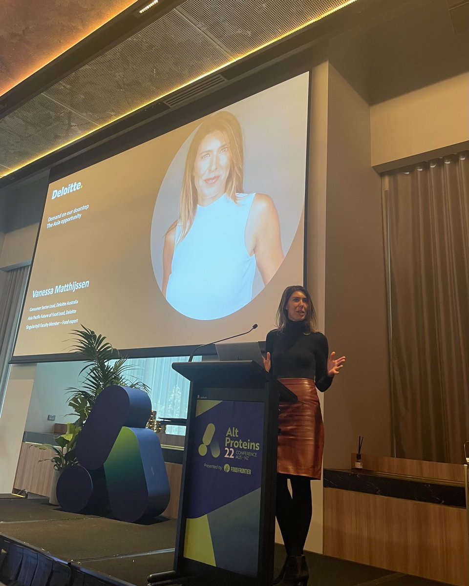 foodfrontierorg's tweet photo. The best time for entry into the plant-based market is now says @VanessaMatthij from @Deloitte #AltProteins22 https://t.co/ZyzIJHgN54