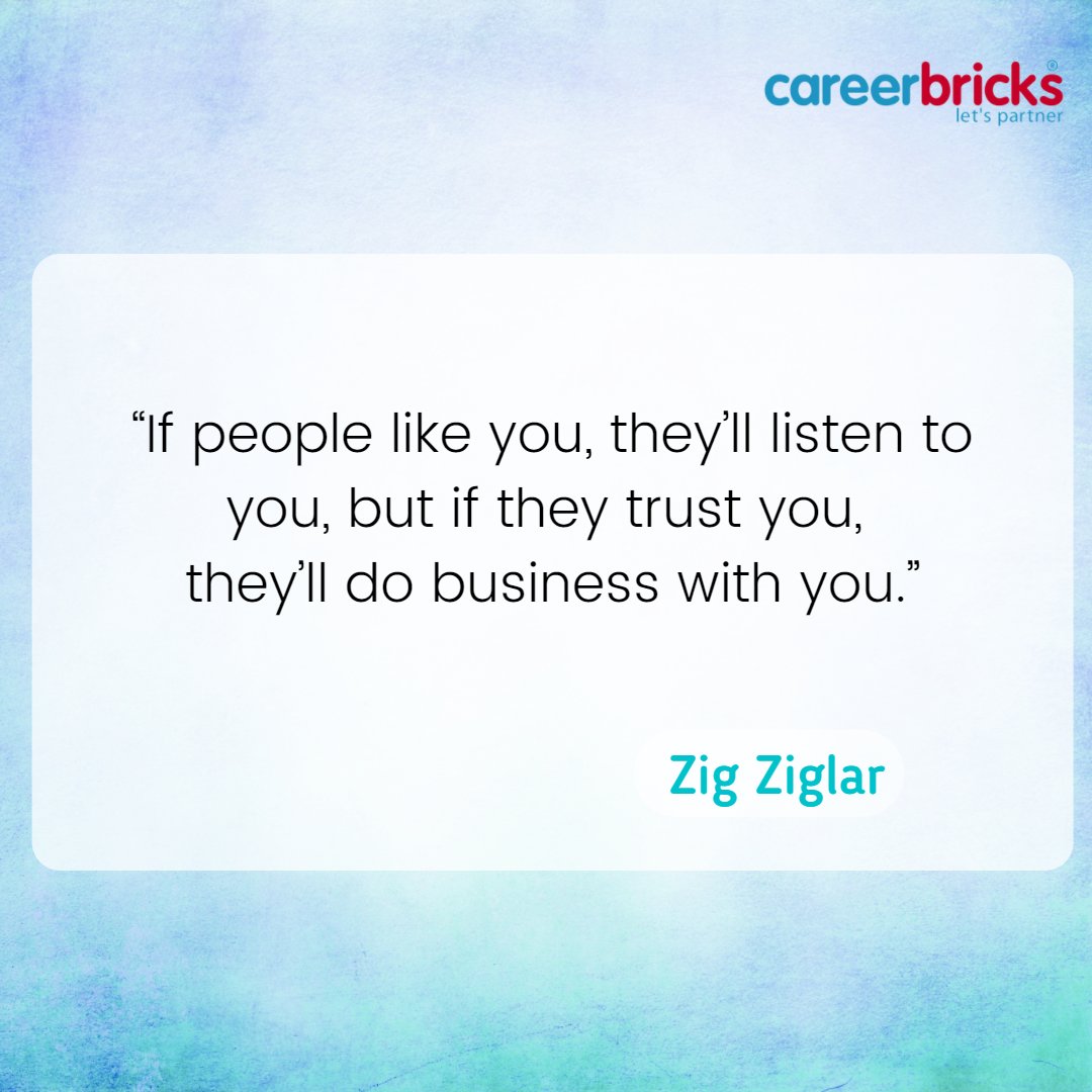 CBLSManish's tweet photo. Trust is the truthful result of thousands of tiny actions, words, thoughts, and intentions, and its significance in business is difficult to measure. You must learn to trust the right people to run a successful business.
#businessvision #youngentrepreneurs #motivation #CBLS https://t.co/SErj2ISjfN