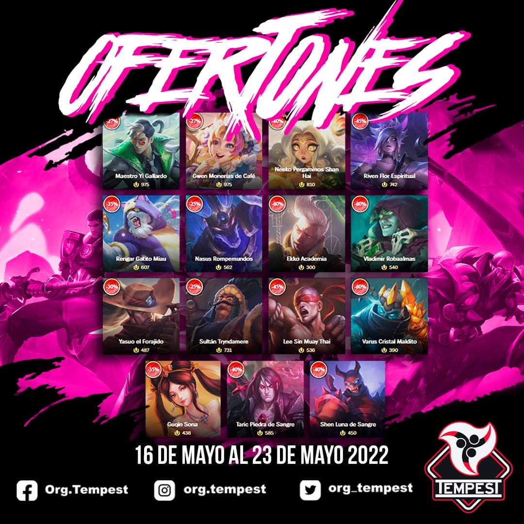org_tempest's tweet photo. Llega la tienda suculenta con Skin's 🤤🤤🤤

Ese renegar si que está feroz y kawaii🦁

#tempestgo #teamtempest #tiendalol  #LeagueOfLegends #RiotGames https://t.co/3SNWO0IPrQ