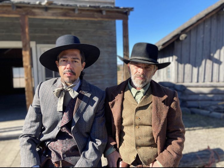 “Saturnino Baca”, “Frank Baker.”  Lincoln County, NM, circa 1878.  Chillin’ with the OG legend Ian Tracey.  Bang bang.  @amblin <a href="/BillyTheKidEPIX/">BillyTheKidMGM</a> @mgmstudios
