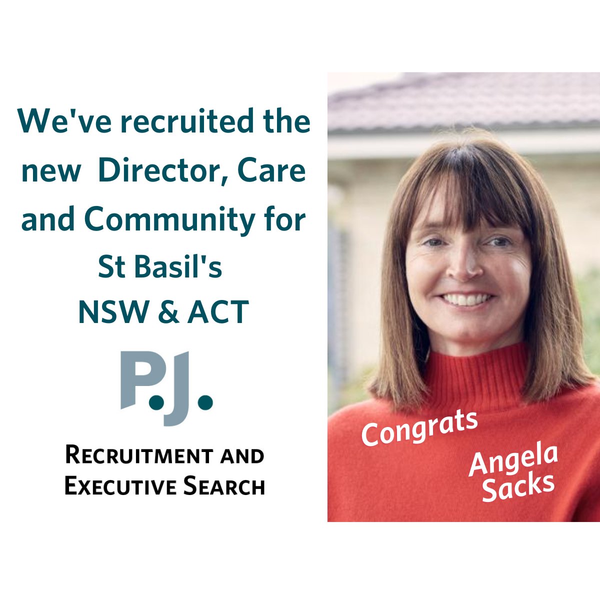 Congratulations Angela Sacks and St Basil's NSW & ACT. We've recruited Angela to the role of Director, Care and Community. 
#healthservicesmanagement
#ceovacancies
#agedcaremanagerjob
#directorofnursingjobs
#healthcarerecruitmentagenciessydney
#jobsinnursinghomesydney