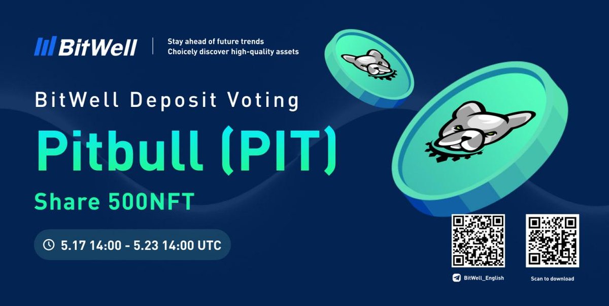 BitwellGlobal's tweet photo. 🎉 BitWell x Pitbull @BscPitbull 
🚀Deposit to List Event is Now Live🚀

1️⃣Open a account at https://t.co/95pHcmVhxV or log in to your existing account.
2️⃣Deposit as minimum $10 PIT to your BitWell account.

More Details👇
https://t.co/95wXv38Kiw

#NFT #WEB3 #PIT #BitWell $PIT https://t.co/pUumVVrpf9