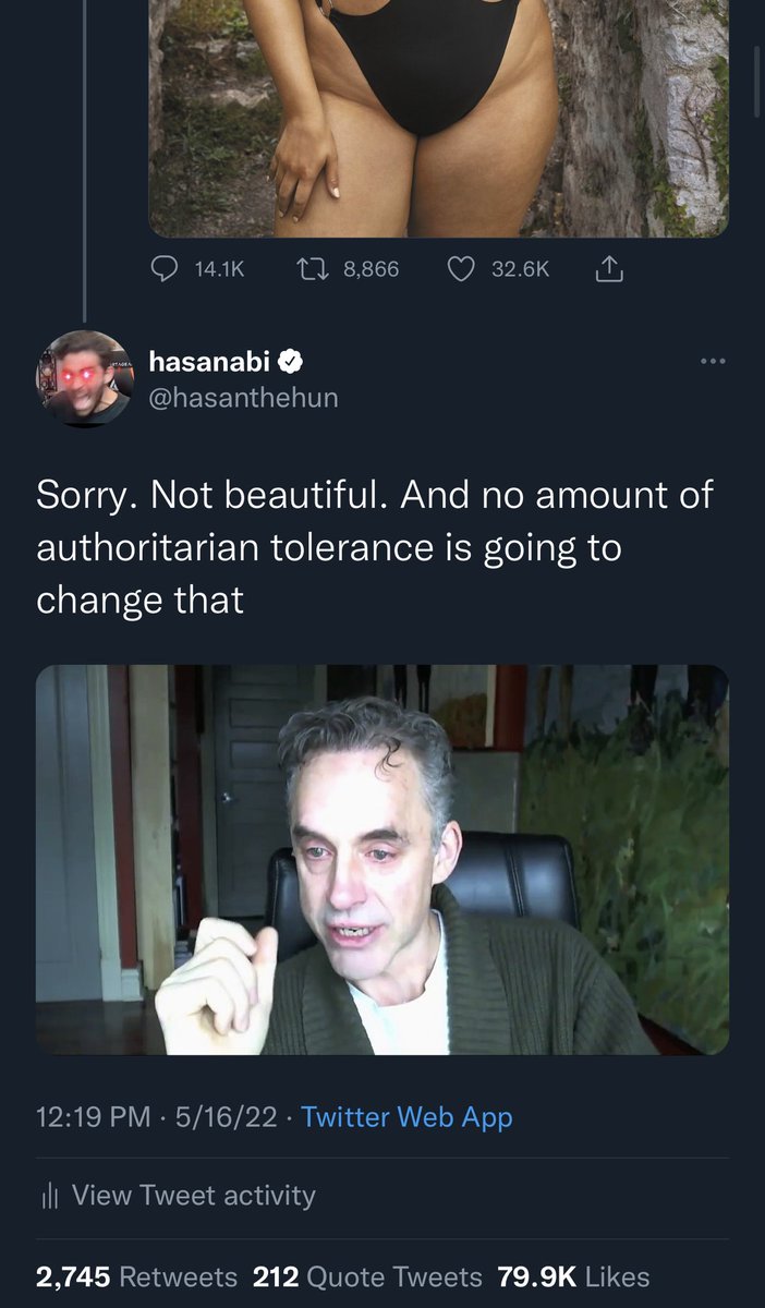 hasanthehun's tweet photo. lmao no way. @jordanbpeterson is this true? https://t.co/O9dQpqtTfh