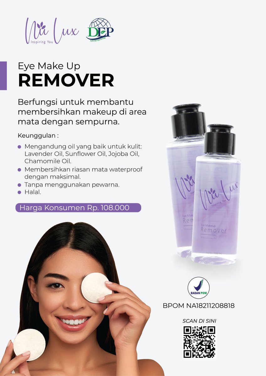 dep_id's tweet photo. Kini telah hadir produk baru dari Nu Lux Eye Makeup Series yaitu Nu Lux Eye Makeup Remover yang membantu membersihkan makeup di area mata dengang sempurna.
Silakan kunjugi website kami:
https://t.co/GBYokHsQ3m
#dutaelokpersada #nulux #eyemakeupremover #eyemakeupseries #WeCanDoIt https://t.co/viqFHr60xk