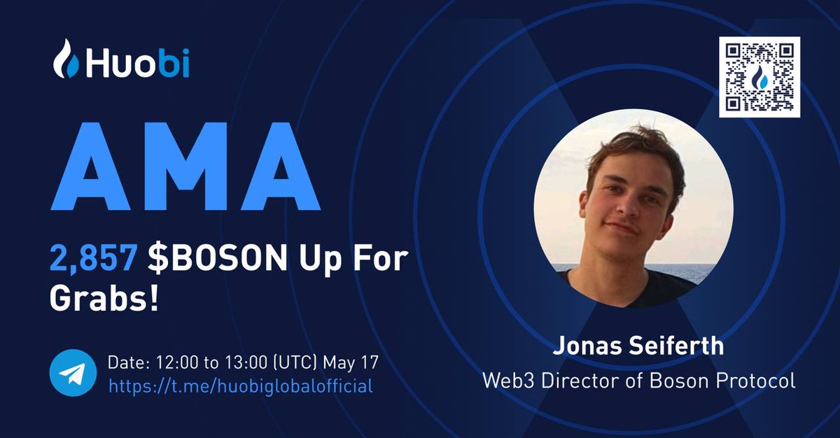LionGanesh3's tweet photo. AMA with the Web3 director of boson protocol is going to be conducted on huobi global official telegram group

Link: https://t.co/tvoUjkU80B

Date&amp; Time: May17, 12:00-13:00(UTC)

#Huobi #ama $BOSON https://t.co/FLwS35lP2f