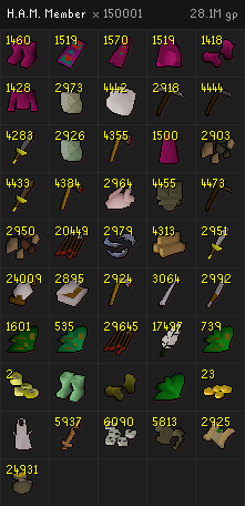 SemanamTV's tweet photo. Just hit 150k Ham Members thieved, this is getting out of hand.
#osrs #runescape https://t.co/8Xng1hFlNr