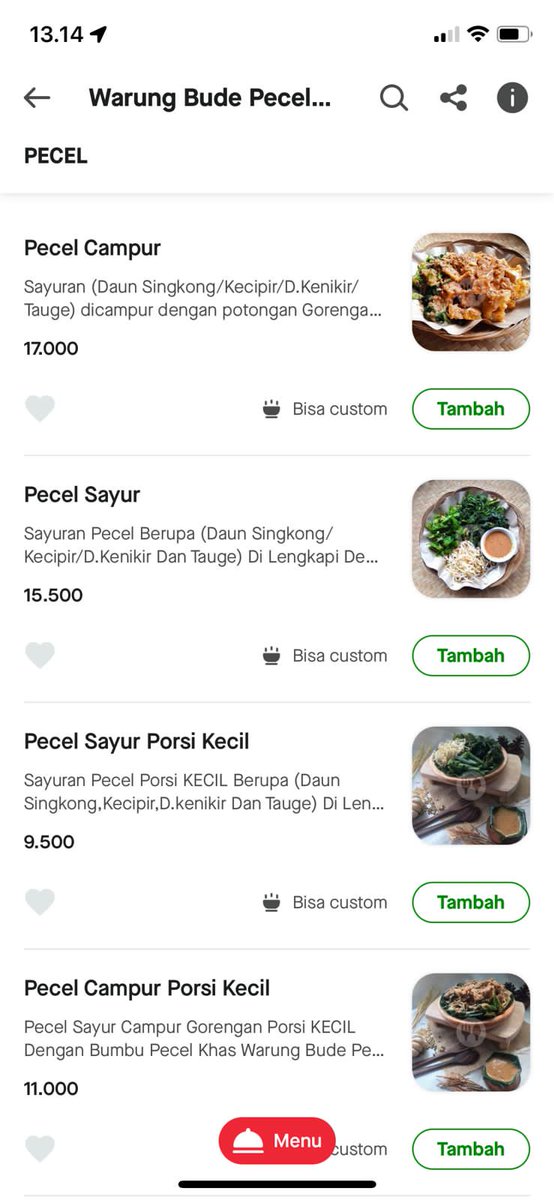 txtdrkuliner's tweet photo. Makan pecel tapi pake adu pantun dulu deh @arafahrianti02🥲 ada yang udah coba warung bude pecel di Gofood?? Legend nih jualannya udah dari 1998! https://t.co/0XCfN7mjxw