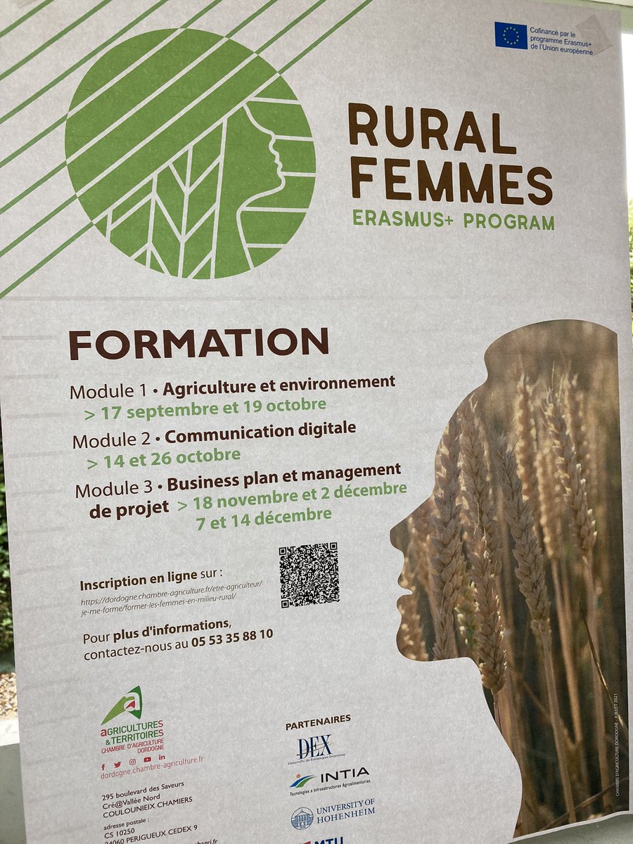 Amendine_LEGROS's tweet photo. Séminaire final #RuralFemmes ce matin à @Chambagri24 un projet @ErasmusplusFR qui aura duré 3 ans et dont l’objectif était de construire et d’animer un programme de #Formations à destination des femmes en milieu rural #Ruralité #Dordogne #Perigord https://t.co/pgxn2q6orv